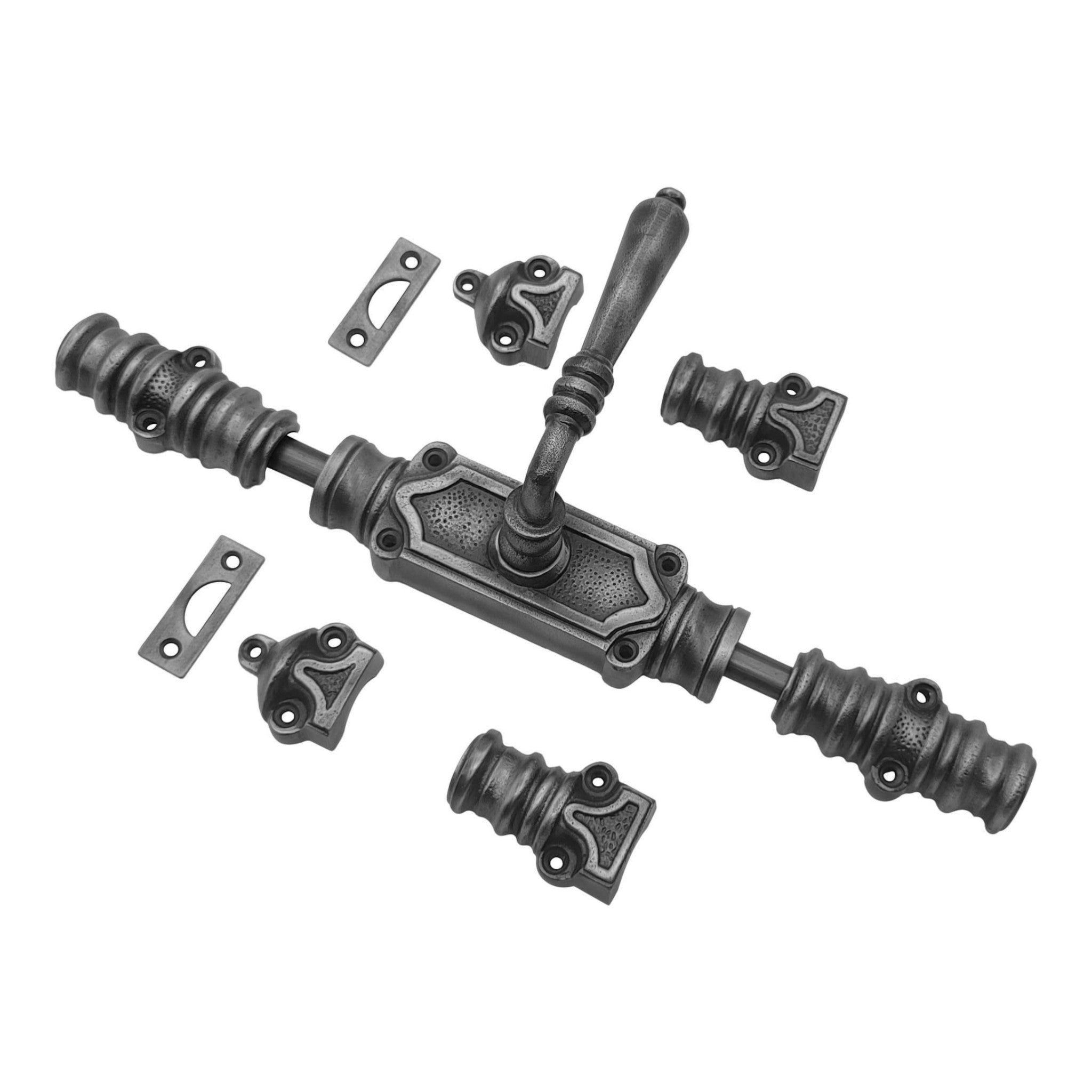 Lever Handle Espagnolette Bolt - Upto 9' - Antique Pewter Finish