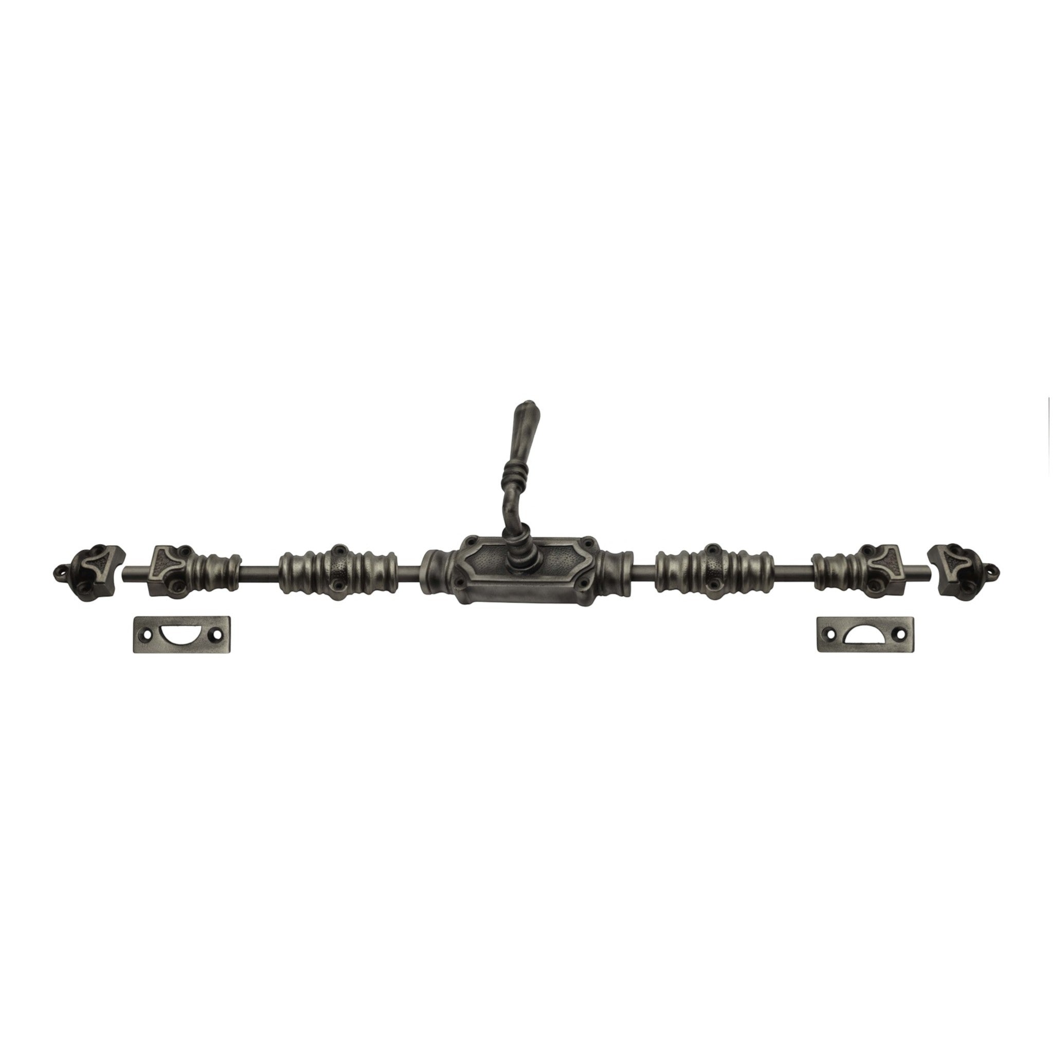 Lever Handle Espagnolette Bolt - Upto 9' - Antique Pewter Finish