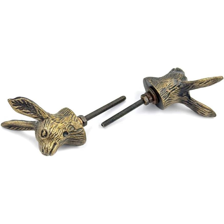 Antique Brass Animal Cabinet Knob – Vintage Drawer Pull Handle | Handcrafted Brass Furniture Knob for Cupboard, Wardrobe & Dresser (1 Piece)