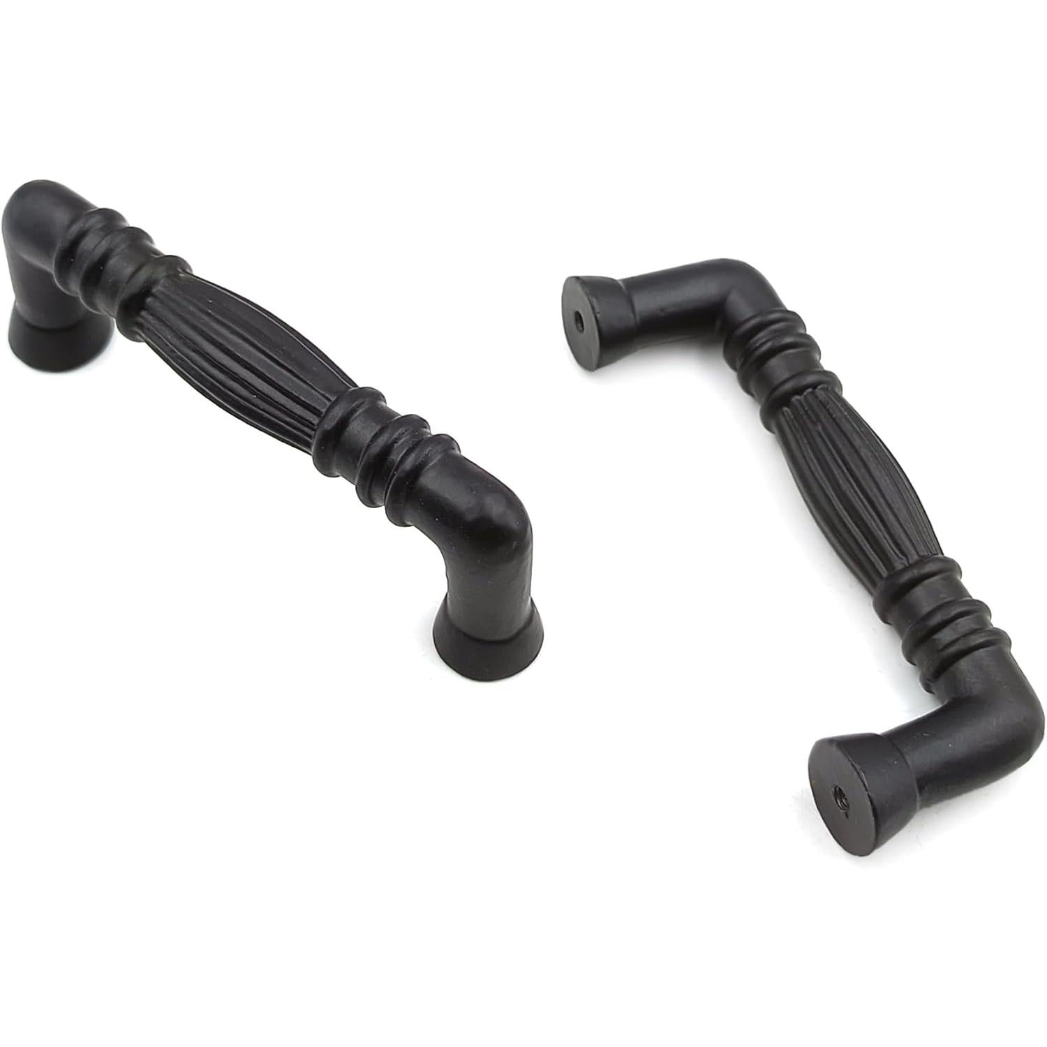 Black Powder Coated Door Pull Handle | Strong Cast Iron Cabinet, Cupboard & Drawer Handle | Decorative Rustic Hardware | Classic Design Handle | 114 mm Length x 40 mm Projection