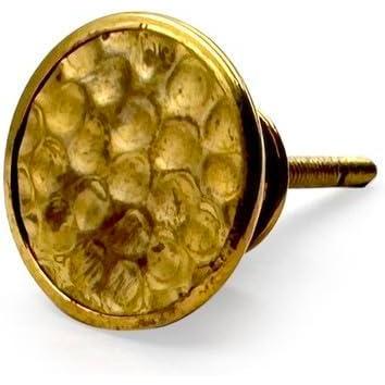 Brass Cabinet Knob | Ceramic Finish Round Drawer Pull Handle | Decorative Knob for Dressers, Cupboards, and Kitchen Cabinets | 37x37x21 mm Face | 12 mm Thickness