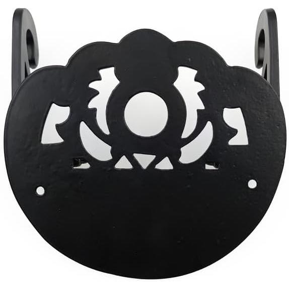 Cast Iron Toilet Paper Holder with Wooden Roller | Vintage Black Powder Coated GWR Railway Design | Bathroom Tissue Holder | 162mm Wide x 150mm Height x 23mm Roller Diameter
