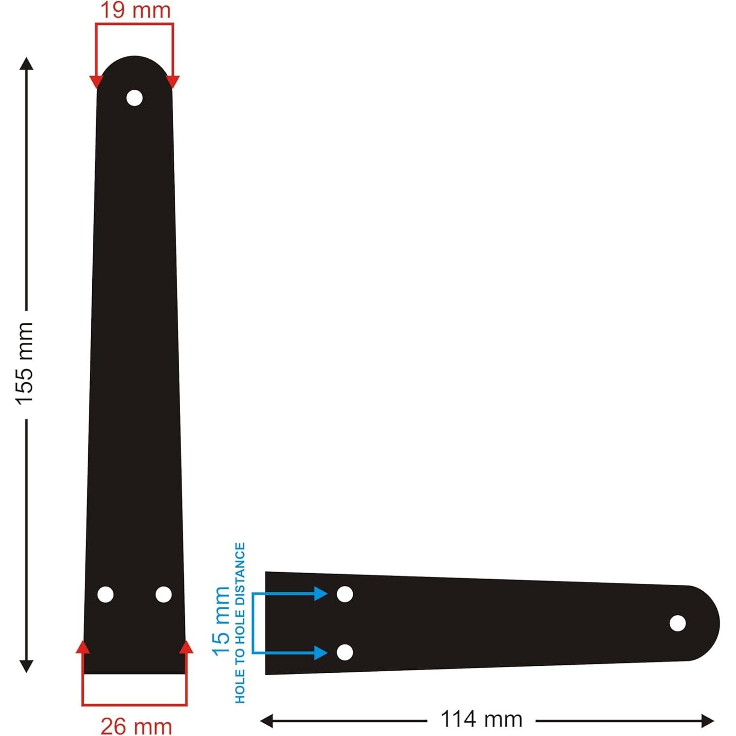 Decorative Black Black Powder Coated Cast Iron Shelf Bracket | 155 mm x 114 Heavy Duty Wall Mount for Shelves, Kitchen, Garden, Home Decor Vintage Style with Durable Finish