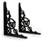 Decorative Black Black Powder Coated Cast Iron Shelf Bracket | 155 mm x 114 Heavy Duty Wall Mount for Shelves, Kitchen, Garden, Home Decor Vintage Style with Durable Finish