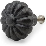 Decorative Black Cast Iron Knob | Antique Iron Sunflower Design Cabinet Handle Detailed Border for Drawers, Dressers, Cupboards, Kitchen Cabinets, (36mm x 37mm 55mm)