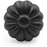 Decorative Black Cast Iron Knob | Antique Iron Sunflower Design Cabinet Handle Detailed Border for Drawers, Dressers, Cupboards, Kitchen Cabinets, (36mm x 37mm 55mm)