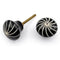 Decorative Cabinet Knob – Resin Round Black Swirl Drawer Handle with Ceramic Finish | Furniture Knob for Cabinets Dressers & Cupboards (37mm x 32mm x 78mm)