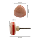 Decorative Cabinet Knob – Resin Triangular Drawer Pull Handle with Ceramic Finish | Furniture Knob for Cabinets Dressers Drawers Wardrobes (39 x 40mm, 26mm Depth, 65mm Length)