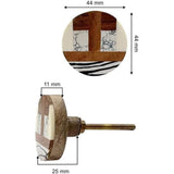 Decorative Cabinet Knob – Resin & Wood Round Multi-Pattern Drawer Handle with Ceramic Finish | Decorative Furniture Knob for Dressers, Cupboards & Wardrobes (44mm x 25mm x 60mm)