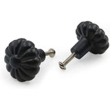Decorative Cast Iron Knob Black Powder Coated | Sunflower Design Cabinet Handle Detailed Border for Drawers, Cupboards, Kitchen Cabinets, (36mm x 37mm 55mm)