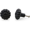 Decorative Cast Iron Knob Black Powder Coated | Sunflower Design Cabinet Handle Detailed Border for Drawers, Cupboards, Kitchen Cabinets, (36mm x 37mm 55mm)