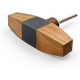 Elongated Cabinet Knob | Wood & Resin Material Furniture Pull Handle | Ceramic Finish Decorative Drawer Knob for Cupboards | 79mm Length, 35mm Width, 20mm Height, 75mm Depth