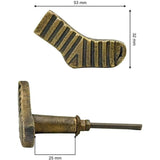 Footprint Cabinet Knob | Antique Brass Shoe Print Drawer Pull Handle for Dresser Wardrobe Cupboard | Unique Foot Design Decorative Knob | 53x31 mm Solid Brass Furniture Hardware