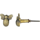 HAMILTON BRASS Antique Brass Bee Cabinet Knob – Cast Iron Animal Drawer Pull Handle | Vintage Bee Furniture Knob for Cupboard, Wardrobe & Dresser (1 Piece)