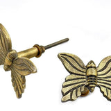 HAMILTON BRASS Antique Brass Moth Knob | Vintage Cast Iron Furniture Handle | Butterfly Design Drawer Pull for Cabinets, Dressers & Cupboards | Rustic Decorative Hardware | Hardware Knob (1 Piece)