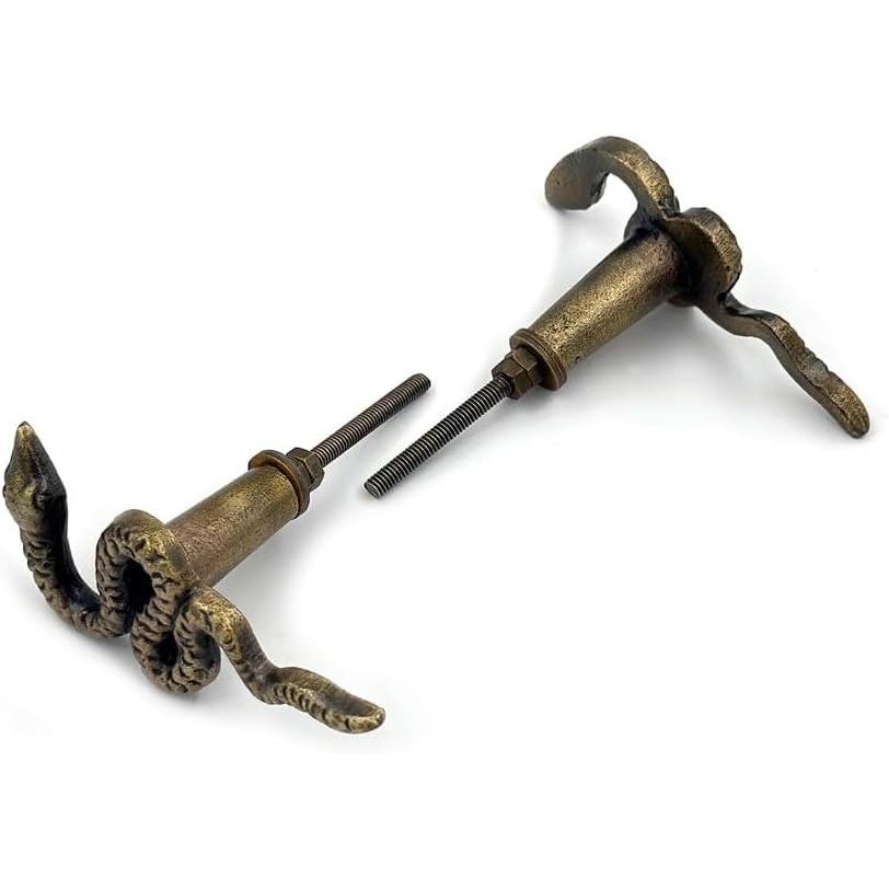 HAMILTON BRASS Antique Brass Snake Cabinet Knob – Cast Iron Drawer Pull with Screw | Vintage Animal-Shaped Cupboard Handle for Furniture, Wardrobe & Kitchen Restoration (1 Piece)