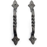 HAMILTON BRASS Antique Iron Twisted Door Pull Handle | Strong Cast Iron Construction | Rustic Cabinet, Cupboard & Gate Handle | Decorative Hardware | 190 mm Length x 32 mm Width