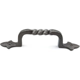 HAMILTON BRASS Antique Iron Twisted Door Pull Handle | Strong Cast Iron Construction | Rustic Cabinet, Cupboard & Gate Handle | Decorative Hardware | 190 mm Length x 32 mm Width