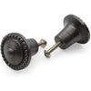 HAMILTON BRASS Decorative Black Cast Iron Knob | Antique Iron Pumpkin Shape Cabinet Pull Handle for Drawers, Dressers, Cupboards, Furniture | 36mm x 34mm 50mm with 14mm Screw