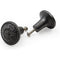 HAMILTON BRASS Decorative Black Cast Iron Knob | Antique Iron Round Cabinet Pull Handle Detailed Border Design for Drawers, Dressers, Cupboards, Kitchen Cabinets, (32.3mm x 31mm 51mm)