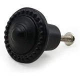 HAMILTON BRASS Decorative Black Cast Iron Knob | Black Powder Coated Pumpkin Shape Cabinet Pull Handle for Drawers, Dressers, Cupboards, Furniture | 36mm x 34mm 50mm with 14mm Screw
