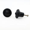 HAMILTON BRASS Decorative Black Cast Iron Knob | Black Powder Coated Pumpkin Shape Cabinet Pull Handle for Drawers, Dressers, Cupboards, Furniture | 36mm x 34mm 50mm with 14mm Screw