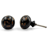 HAMILTON BRASS Decorative Cabinet Knob – Horn Round Unique Patterned Drawer Pull Handle with Ceramic Finish | Furniture Knob for Cabinets Dressers Drawers Wardrobes (40mm x 79mm)