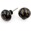 HAMILTON BRASS Decorative Cabinet Knob – Horn Round Unique Patterned Drawer Pull Handle with Ceramic Finish | Furniture Knob for Cabinets Dressers Drawers Wardrobes (40mm x 79mm)