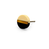 HAMILTON BRASS Decorative Cabinet Knob – Round Resin Drawer Handle Half Black Half Cream with Ceramic Finish | Furniture Knob for Cabinets Dressers Cupboards Wardrobes (39mm x 23mm)