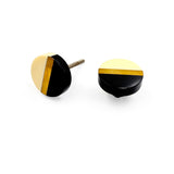 HAMILTON BRASS Decorative Cabinet Knob – Round Resin Drawer Handle Half Black Half Cream with Ceramic Finish | Furniture Knob for Cabinets Dressers Cupboards Wardrobes (39mm x 23mm)