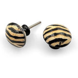 HAMILTON BRASS Decorative Horn Cabinet Knob | Ceramic Finish Round Drawer Pull | Modern Furniture Handle for Cabinets, Dressers, Cupboards | Handmade Patterned Design with Fitting Screws