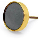 HAMILTON BRASS Decorative Round Cabinet Knob – Resin & Brass Material Drawer Pull Handle with Ceramic Finish | 46mm Diameter Knob for Cupboards, Dressers & Furniture | Modern Minimalist Design