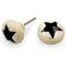 HAMILTON BRASS Round Bone & Wood Knob with Ceramic Finish | Black Star Inlay Decorative Drawer & Cabinet Pull Handle | 37x37 mm Face | 66 mm Length | 27 mm Height | Furniture Hardware