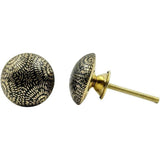 HAMILTON BRASS Round Brass Knob with Ceramic Finish | Black & Gold Handcrafted Decorative Cabinet & Drawer | Furniture Handle for Wardrobe & Dresser | 36x36 mm Face | 25 mm Depth | 75 mm Screw