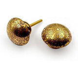 HAMILTON BRASS Round Brass Knob with Floral Pattern | Ceramic Finish Cabinet Drawer Pull Handle | Decorative Furniture Knob for Cupboards, Wardrobes | 37x37 mm Face | 26 mm Depth | 17 mm Height