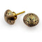 HAMILTON BRASS Round Brass Knob with Floral Pattern | Ceramic Finish Cabinet Drawer Pull Handle | Decorative Knob for Cupboards, Dressers, Wardrobes | 37x37 mm Face | 26 mm Depth | 17 mm Height