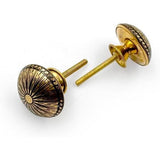 HAMILTON BRASS Round Cabinet Knob | Brass Material Drawer Pull Handle | Ceramic Finish Decorative Furniture Knob for Cupboards, Dressers & Wardrobes | 37mm Diameter, 26mm Depth, 17mm Height