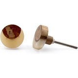HAMILTON BRASS Round Cabinet Knob | Wood & Resin Material Drawer Pull Handle | Ceramic Finish Decorative Furniture Knob for Cupboards, Wardrobes | 40mm Diameter, 25mm Depth, 10.5mm Thickness