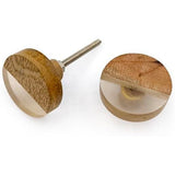 HAMILTON BRASS Round Cabinet Knob | Wood & Resin Material Drawer Pull Handle | Ceramic Finish Decorative Furniture Knob for Wardrobes & Cupboards | 40mm Diameter, 25mm Depth, 10mm Thickness