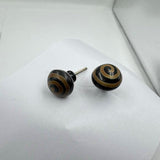 HAMILTON BRASS Round Horn Knob with Ceramic Finish Black & Brown Spiral Handcrafted Pattern Decorative Cabinet & Drawer Pull | Knob for Dresser & Cupboard Stylish Furniture Hardware