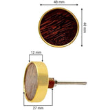 HAMILTON BRASS Round Wood & Brass Knob with Rim | Ceramic Finish Decorative Drawer Pull Handle | Cabinet Knob for Wardrobes, Cupboards, Dressers | 46x46 mm Face | 27 mm Depth | 12 mm Height