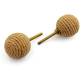HAMILTON BRASS Rustic Cabinet Knob – Jute Rope Round Drawer Pull Handle with Ceramic Finish | Decorative Furniture Knob for Cabinets Dressers Drawers Cupboards (35mm x 73mm)