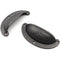 HAMILTON BRASS Textured Half Moon Cup Handle Strong Cast Iron Material | Drawer Pull Antique Iron Finish | Rustic Vintage Cabinet & Cupboard | 112 mm Length x 100 mm Hole-to-Hole Distance