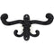 HAMILTON BRASS Vintage Wall Mounted Black Powder Coated Double Coat Hook | Rustic Cast Iron Decorative Hook | 165 mm Height × 165 mm Width × 85 mm Base × 76 mm Hole Distance | Hanger for Coats