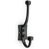 HAMILTON BRASS Wall Mounted Cast Iron Double Coat Hook | Antique Iron Vintage Hook | 166 mm Height × 75 mm Depth × 53 mm Upper Hook × 40 mm Base Width × 59 mm Base Height | Hanger for Coats