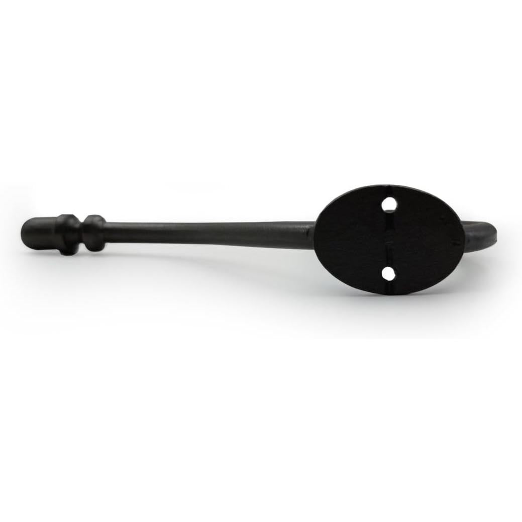 HAMILTON BRASS Wall Mounted Cast Iron Double Coat Hook | Black Powder Coated Hook | 177 mm Height × 97 mm Upper Hook × 82 mm Depth × 30 mm Base Width × 41 mm Base Height | Hanger for Coats