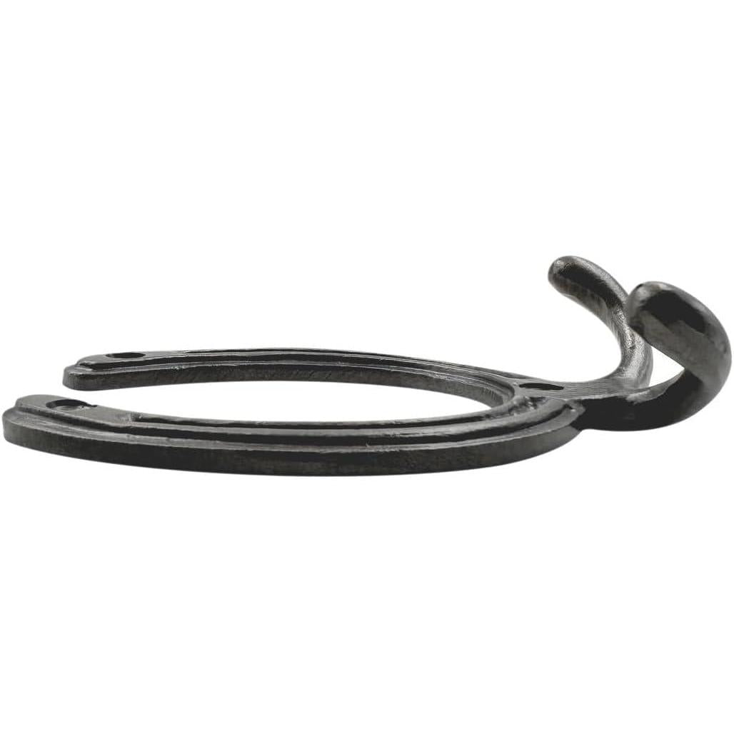 HAMILTON BRASS Wall Mounted Cast Iron Horseshoe Style Double Coat Hook | Antique Iron Hook | 110 mm Height × 81 mm Width × 26 mm Depth × 71 mm Base Width | Decorative Hanger for Coats, Hats