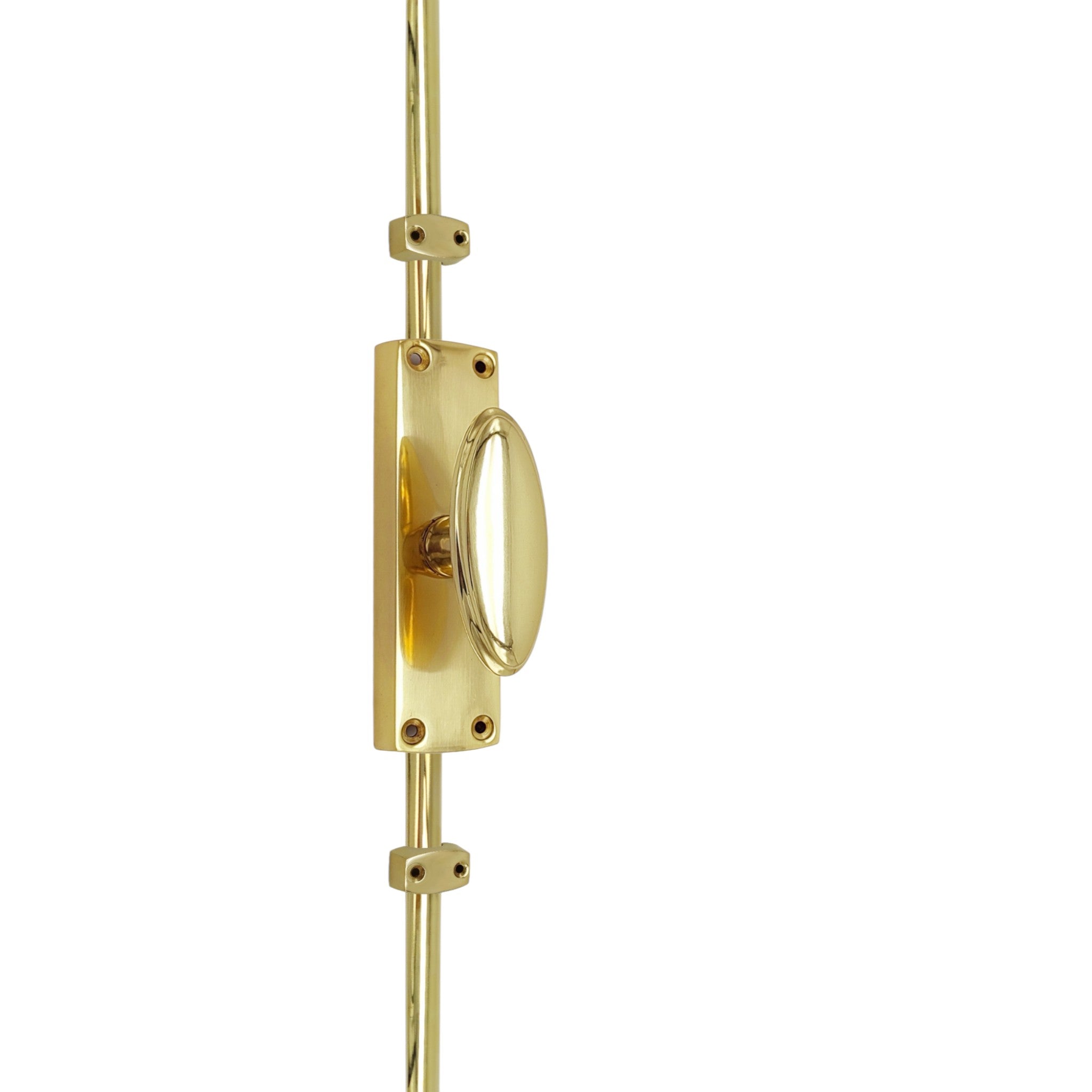 Brass Oval Knob Espagnolette/Cremone Bolt for up to 8 Feet High Doors & Windows