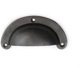 Half Moon Cup Handle Strong Cast Iron Material | Drawer Pull Antique Iron Finish | Vintage Style Cabinet & Cupboard Hardware | 97 mm Length x 82 mm Hole-to-Hole Distance