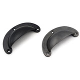 Half Moon Cup Handle Strong Cast Iron Material | Drawer Pull Black Powder Coated Finish | Vintage Style Cabinet & Cupboard Hardware | 97 mm Length x 82 mm Hole-to-Hole Distance